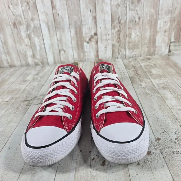 Converse Chuck Taylor All Star Low Top Red Canvas Mens 12 M9696 Sneakers - Picture 4 of 8